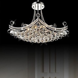 Luminária pendente moderna contemporânea de cristal galvanizado em metal