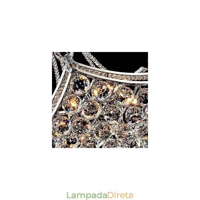 Luminária pendente moderna contemporânea de cristal galvanizado em metal