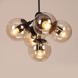 Lustre 5 Luzes Bola De Vidro Luzes Retro Ao Ar Livre Garagem Metal