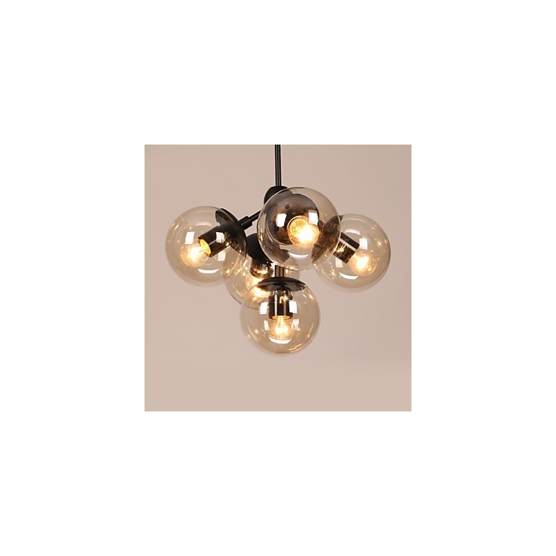 Lustre 5 Luzes Bola De Vidro Luzes Retro Ao Ar Livre Garagem Metal