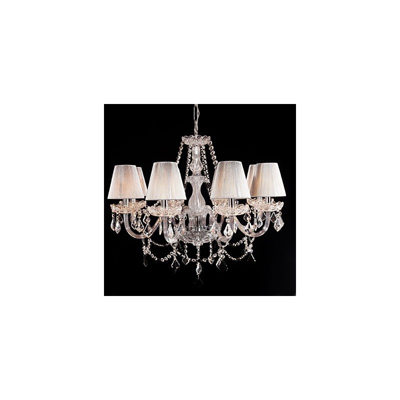 Lustre de Cristal Luxo Moderno Living 8 Luzes