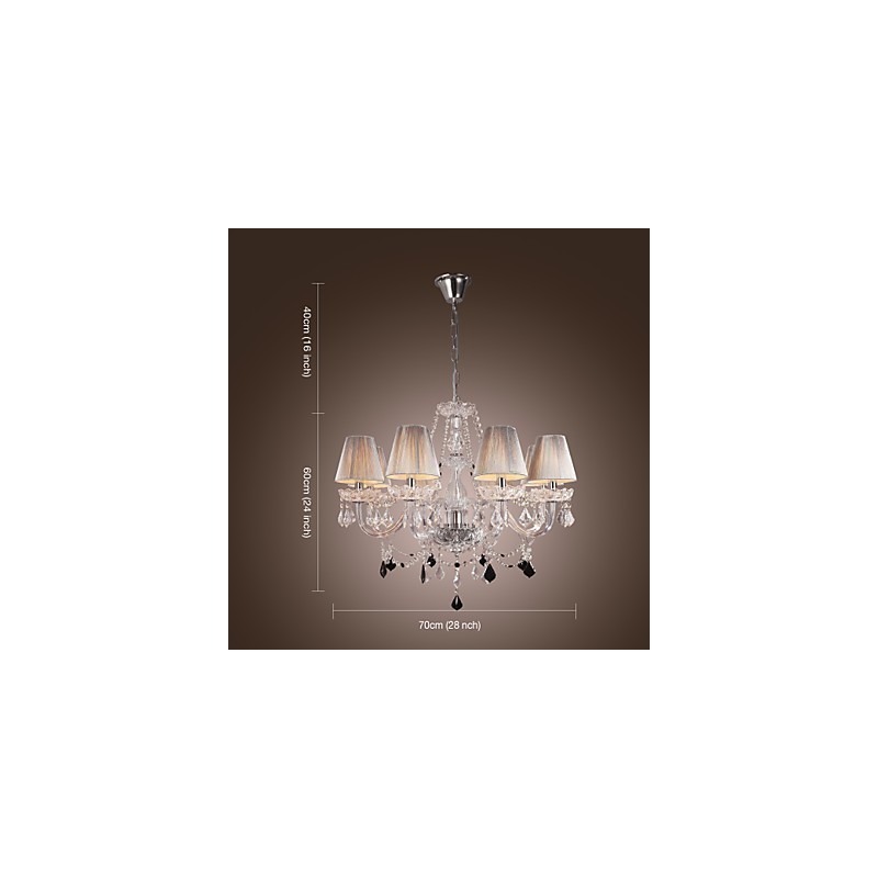 Lustre de Cristal Luxo Moderno Living 8 Luzes