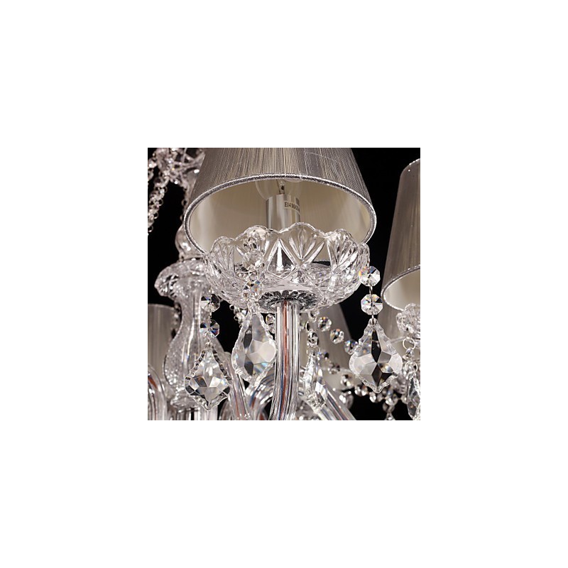 Lustre de Cristal Luxo Moderno Living 8 Luzes