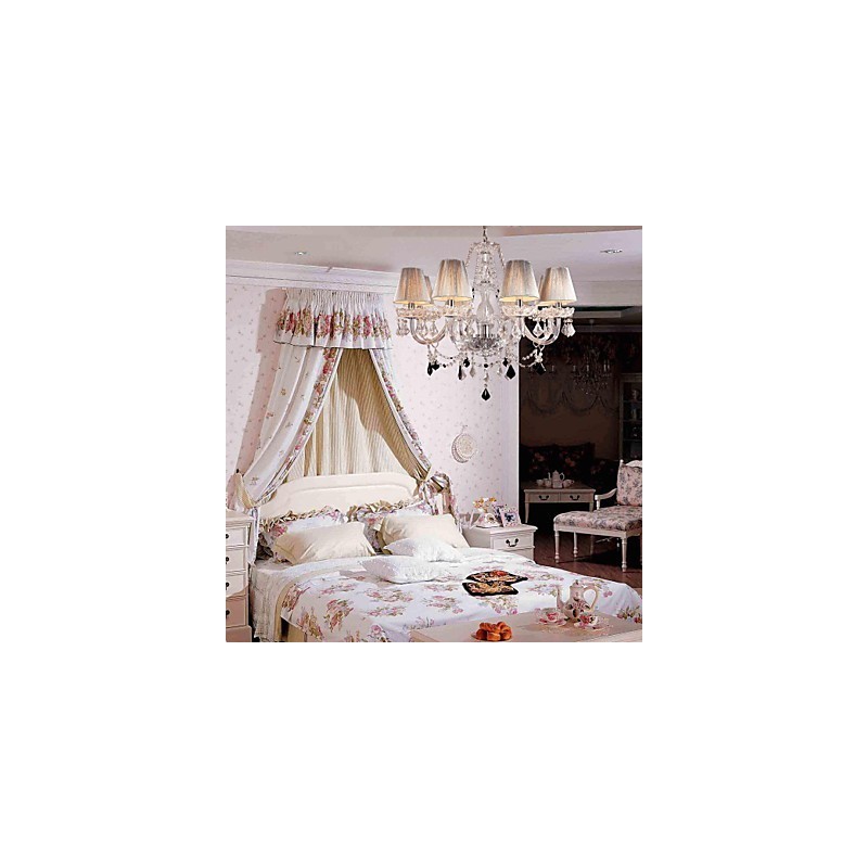 Lustre de Cristal Luxo Moderno Living 8 Luzes