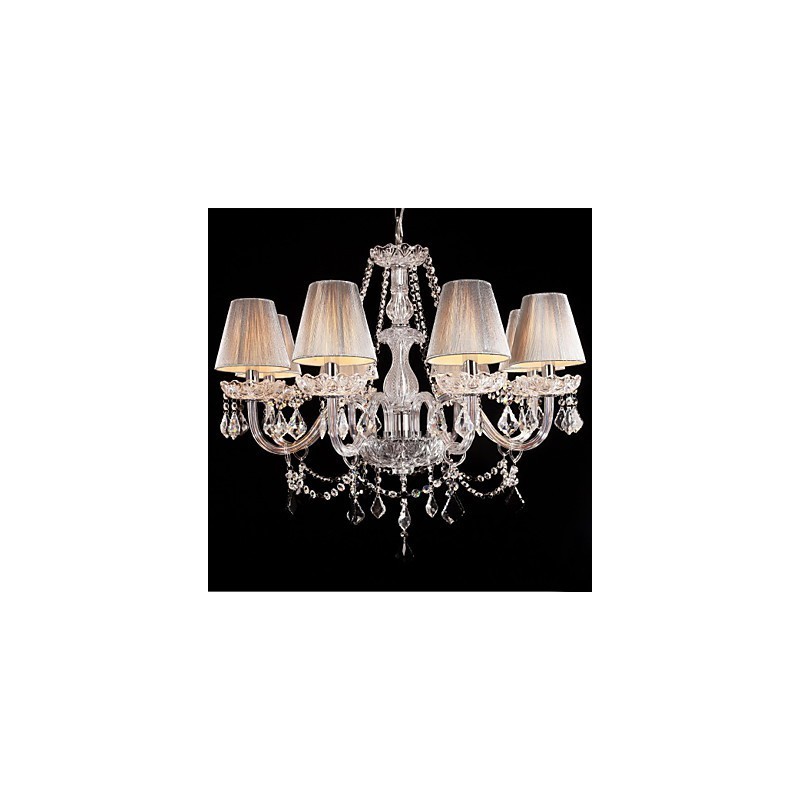 Lustre de Cristal Luxo Moderno Living 8 Luzes