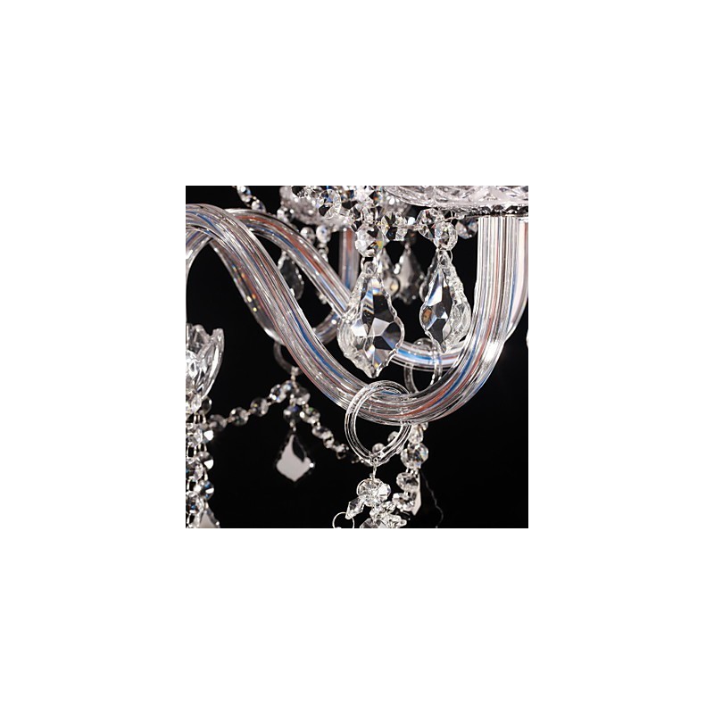 Lustre de Cristal Luxo Moderno Living 8 Luzes
