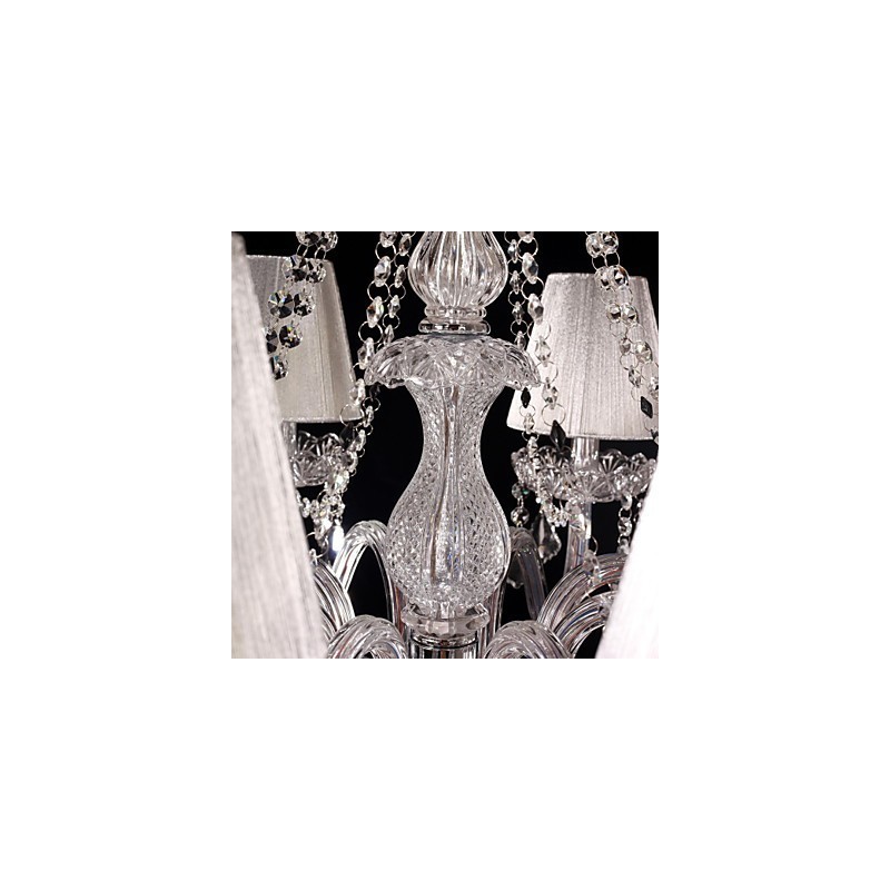 Lustre de Cristal Luxo Moderno Living 8 Luzes