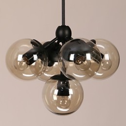 Lustre 5 Luzes Bola De Vidro Luzes Retro Ao Ar Livre Garagem Metal