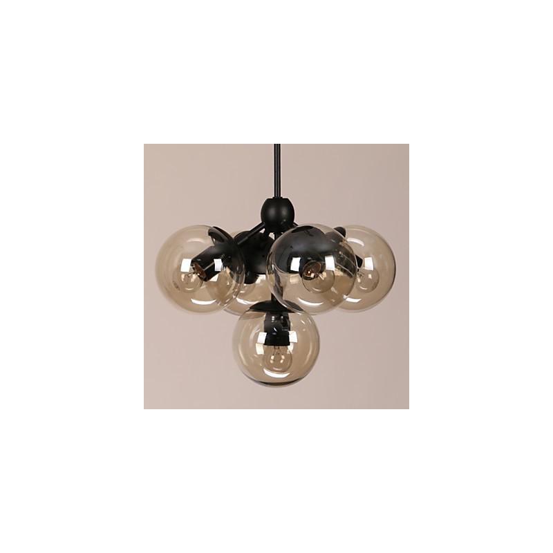 Lustre 5 Luzes Bola De Vidro Luzes Retro Ao Ar Livre Garagem Metal