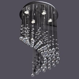 Moderno Contemporâneo Cristal Cromado Metal Montagem Embutida