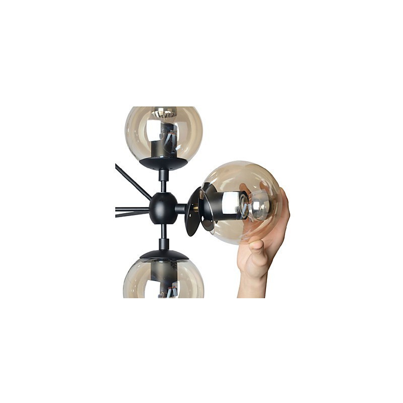 Lustre 5 Luzes Bola De Vidro Luzes Retro Ao Ar Livre Garagem Metal