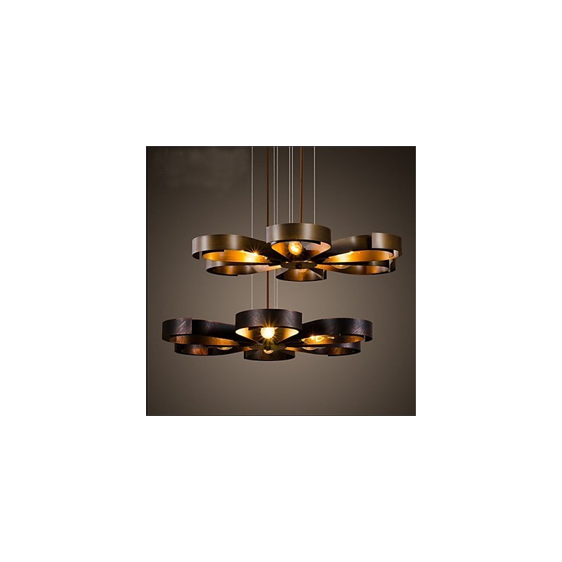 Luminária pendente estilo americano de ferro industrial estilo vento flor
