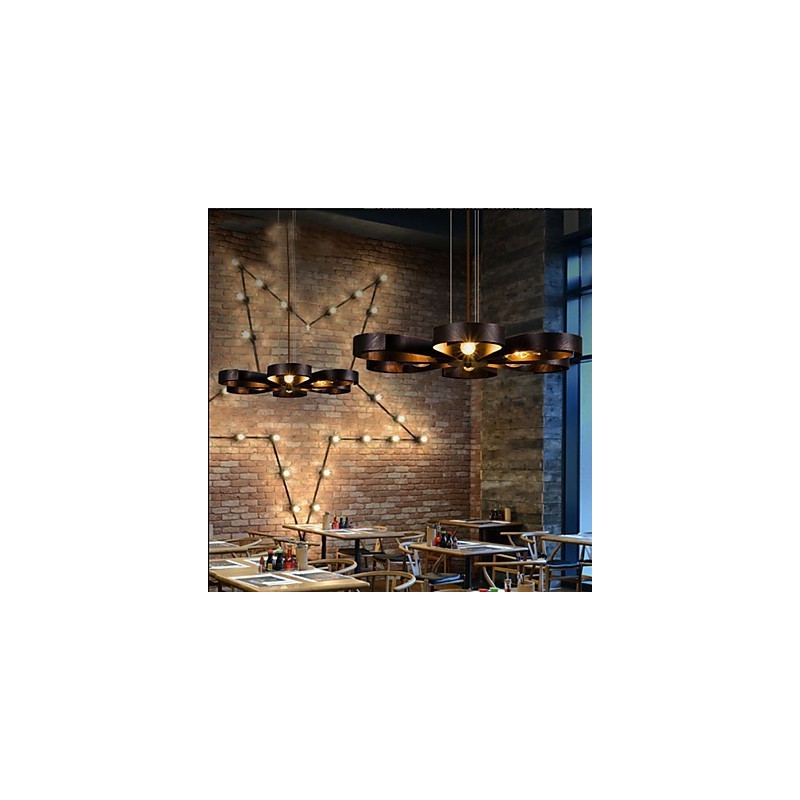 Luminária pendente estilo americano de ferro industrial estilo vento flor