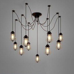 Vintage Edison Múltiplo Ajustável DIY Lâmpada de Teto Luz Pingente Iluminação Lustre Moderno Chique Industrial Jantar