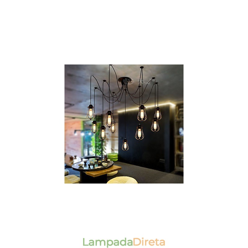 Vintage Edison Múltiplo Ajustável DIY Lâmpada de Teto Luz Pingente Iluminação Lustre Moderno Chique Industrial Jantar