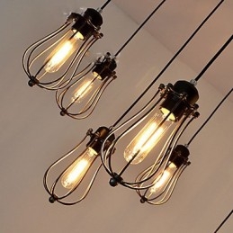 Vintage Edison Múltiplo Ajustável DIY Lâmpada de Teto Luz Pingente Iluminação Lustre Moderno Chique Industrial Jantar
