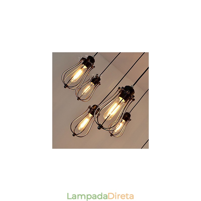 Vintage Edison Múltiplo Ajustável DIY Lâmpada de Teto Luz Pingente Iluminação Lustre Moderno Chique Industrial Jantar