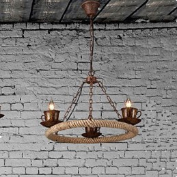 Lustre de corda de vento da indústria cerâmica RetroLron Lustre Simples3