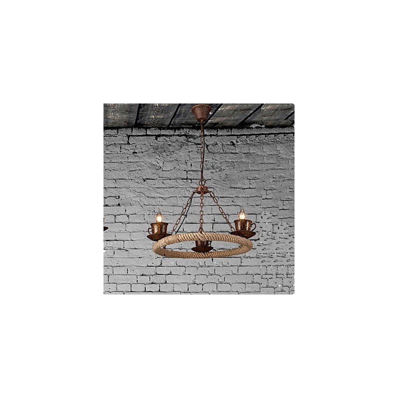 Lustre de corda de vento da indústria cerâmica RetroLron Lustre Simples3