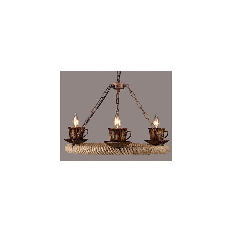 Lustre de corda de vento da indústria cerâmica RetroLron Lustre Simples3