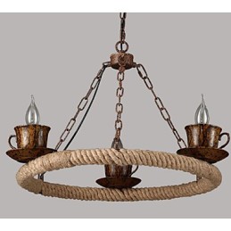 Lustre de corda de vento da indústria cerâmica RetroLron Lustre Simples3