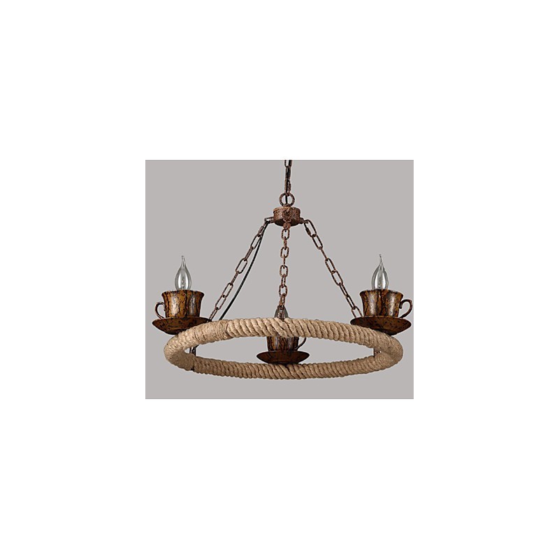 Lustre de corda de vento da indústria cerâmica RetroLron Lustre Simples3