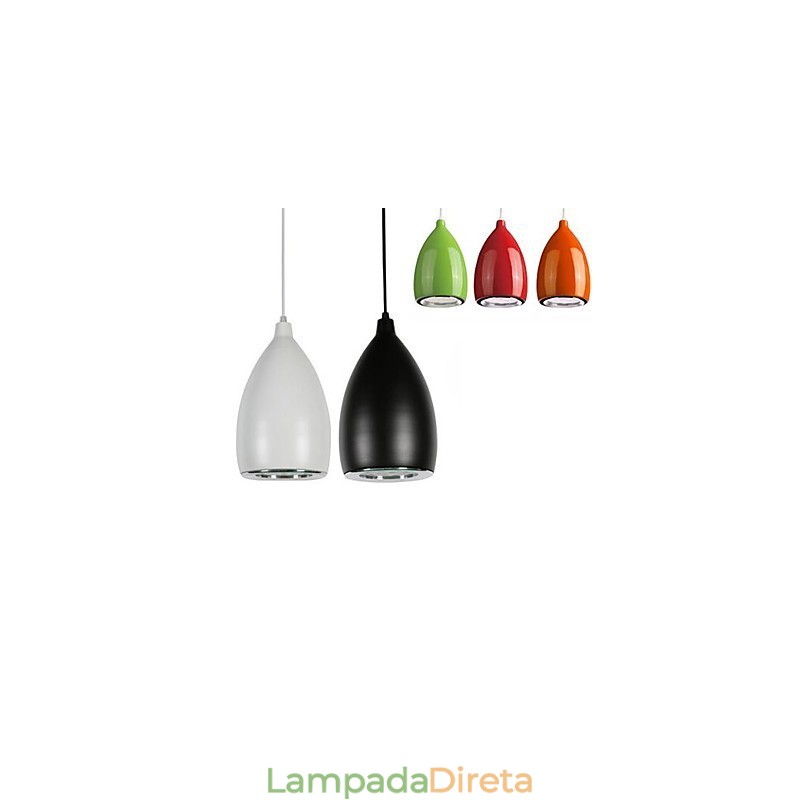 Luminária pendente de metal com pintura de globo contemporânea moderna