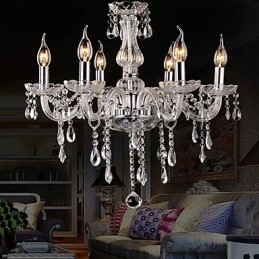 Lustre de cristal galvanizado clássico tradicional vintage