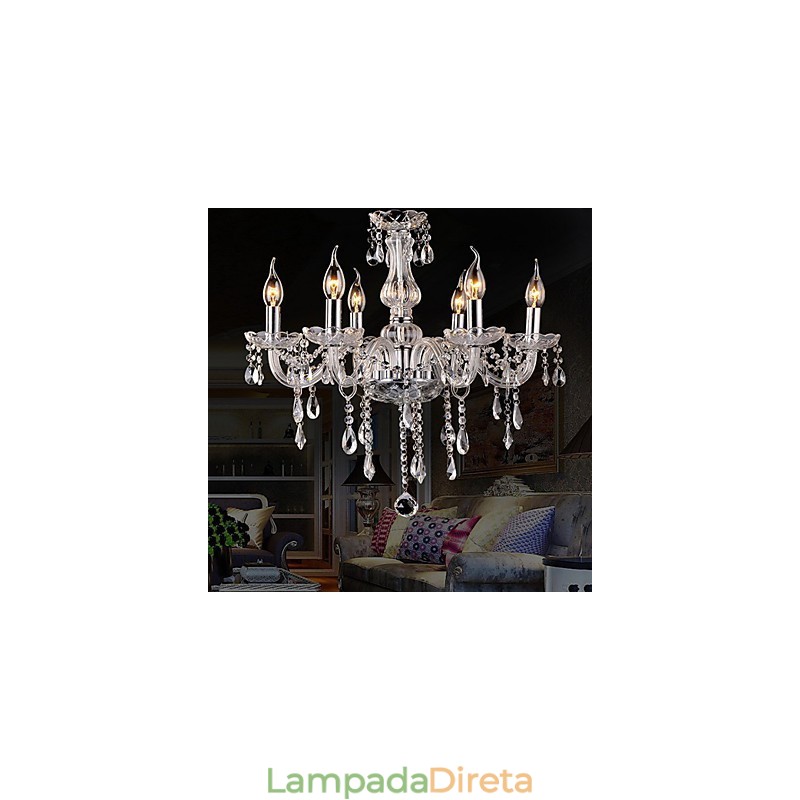 Lustre de cristal galvanizado clássico tradicional vintage