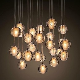 Luminária pendente G4 Retroifit 3W Cromado Cristal Moderno Contemporâneo Luminária pendente