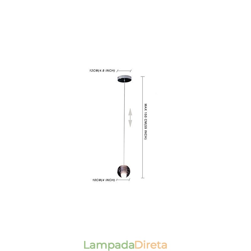 Luminária pendente G4 Retroifit 3W Cromado Cristal Moderno Contemporâneo Luminária pendente