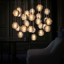 Luminária pendente G4 Retroifit 3W Cromado Cristal Moderno Contemporâneo Luminária pendente
