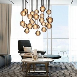 Luminária pendente G4 Retroifit 3W Cromado Cristal Moderno Contemporâneo Luminária pendente