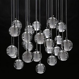 Luminária pendente G4 Retroifit 3W Cromado Cristal Moderno Contemporâneo Luminária pendente
