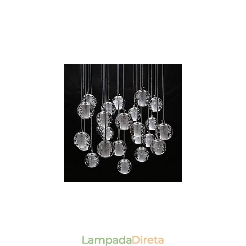 Luminária pendente G4 Retroifit 3W Cromado Cristal Moderno Contemporâneo Luminária pendente