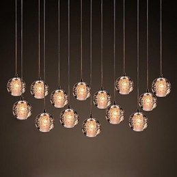 Luminária pendente G4 Retroifit 3W Cromado Cristal Moderno Contemporâneo Luminária pendente