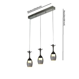 Luminárias pendentes 3 luzes placa traseira longa moderna contemporânea