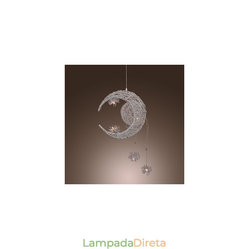 Luminária pendente moderna contemporânea estilo globo mini galvanizada em metal