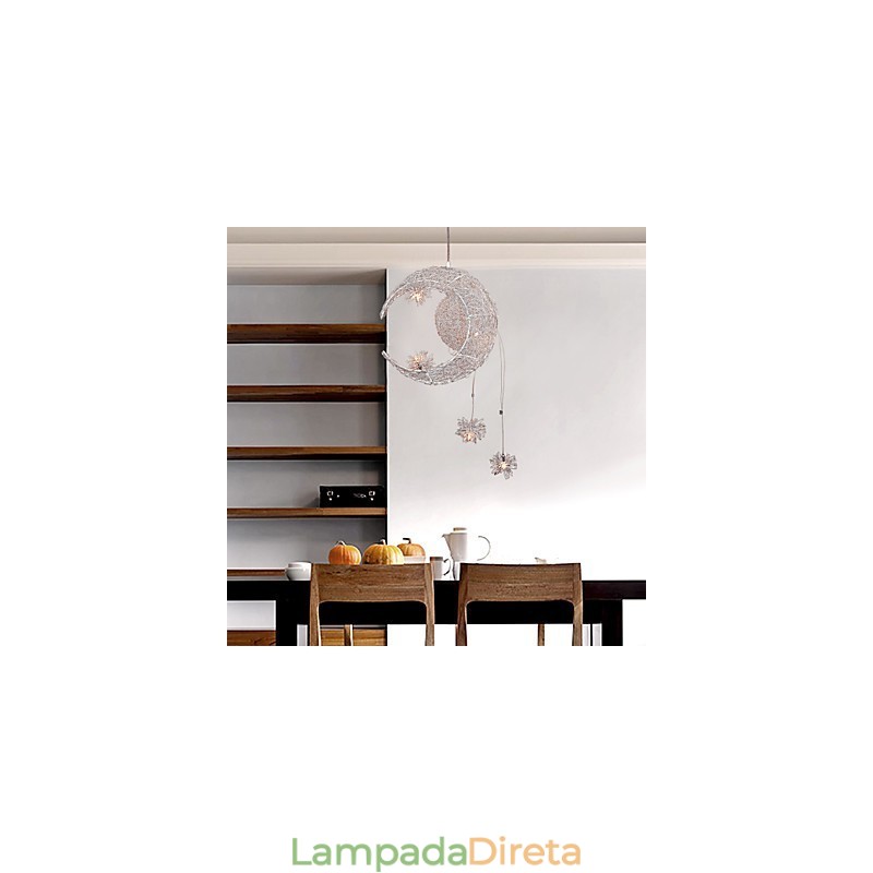 Luminária pendente moderna contemporânea estilo globo mini galvanizada em metal