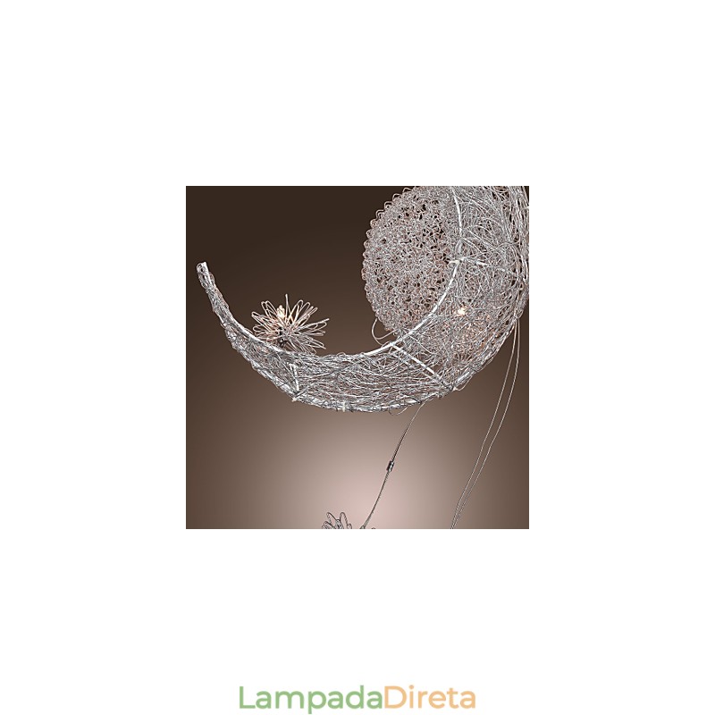 Luminária pendente moderna contemporânea estilo globo mini galvanizada em metal
