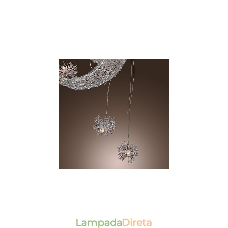 Luminária pendente moderna contemporânea estilo globo mini galvanizada em metal