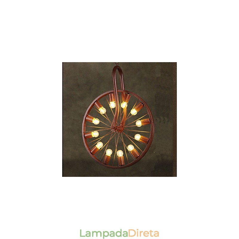 Pingente de roda retrô para fazer a velha luminária industrial pendurada A