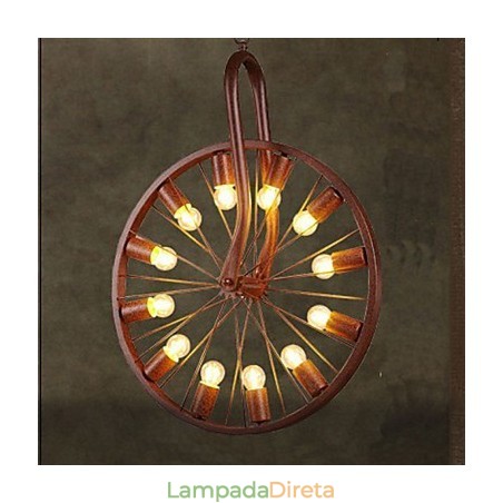 Pingente de roda retrô para fazer a velha luminária industrial pendurada A Pingente de roda retrô para fazer a velha luminária industrial pendurada A