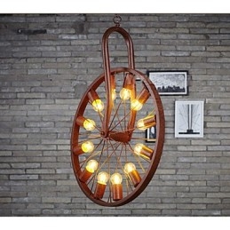 Pingente de roda retrô para fazer a velha luminária industrial pendurada A