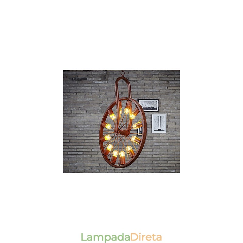 Pingente de roda retrô para fazer a velha luminária industrial pendurada A