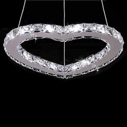 Lustre moderno contemporâneo de cristal cromado em metal