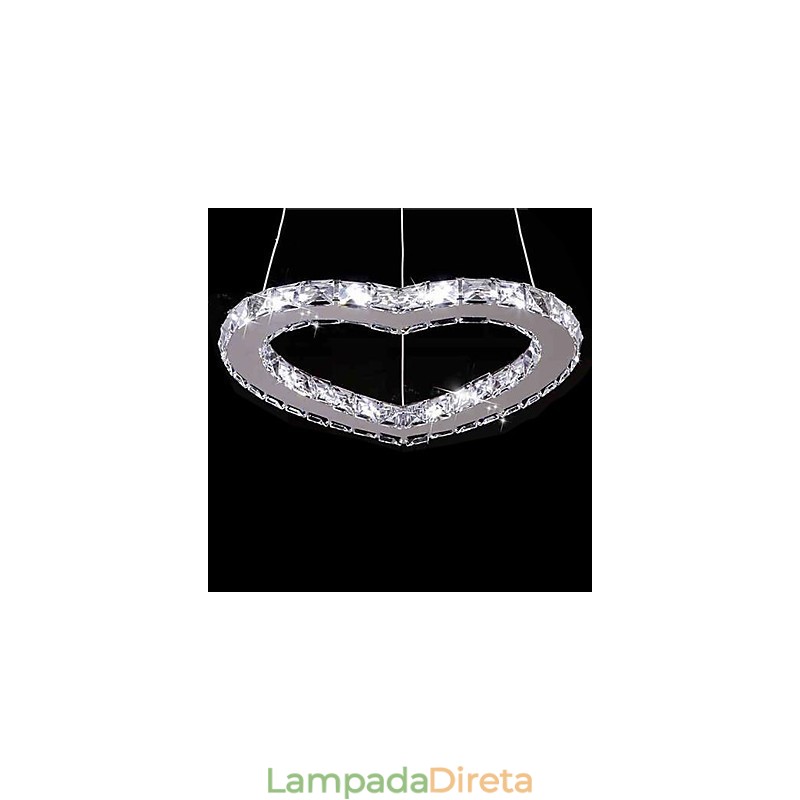 Lustre moderno contemporâneo de cristal cromado em metal