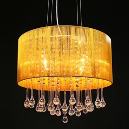 Tambor Pingente Moderno 4 Luzes Enrolamento Abajur Lustre de Cristal Lustre Moderno Design Minimalista