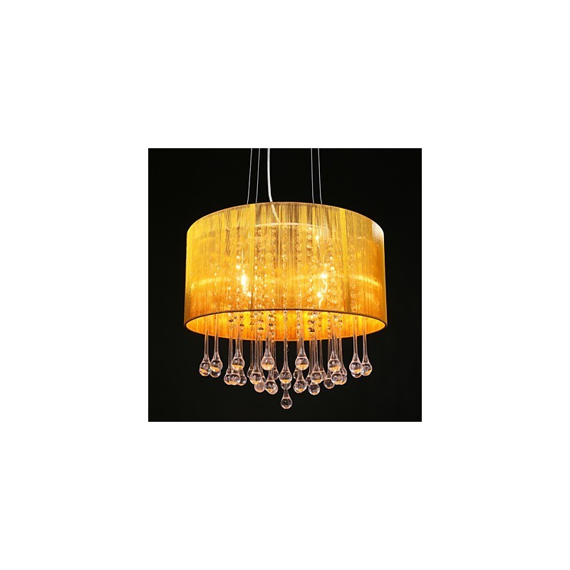 Tambor Pingente Moderno 4 Luzes Enrolamento Abajur Lustre de Cristal Lustre Moderno Design Minimalista
