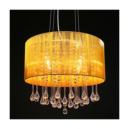 Tambor Pingente Moderno 4 Luzes Enrolamento Abajur Lustre de Cristal Lustre Moderno Design Minimalista
